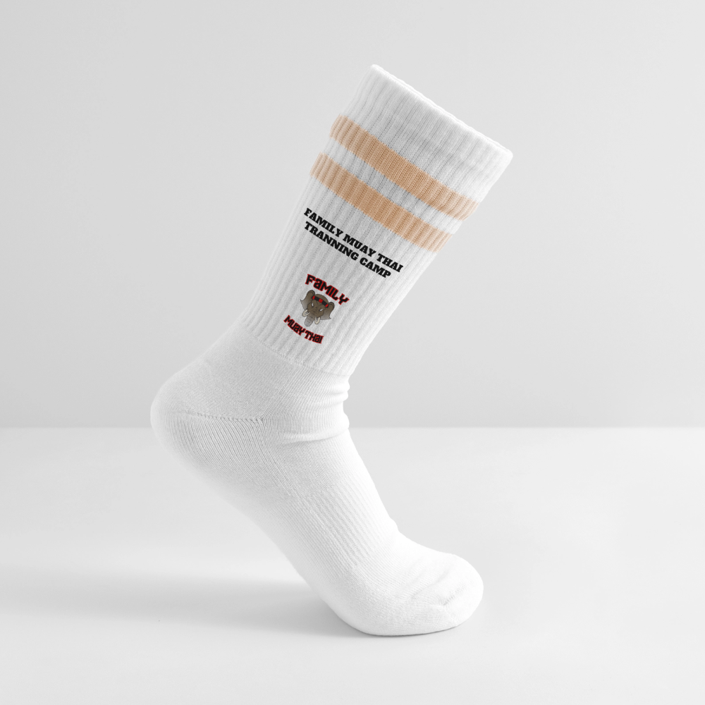 Chaussettes de tennis - blanc/pêche