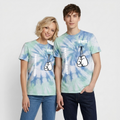 T-shirt tie-dye premium unisexe - bleu spirale
