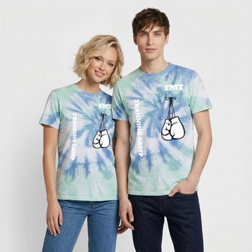 T-shirt tie-dye premium unisexe - bleu spirale