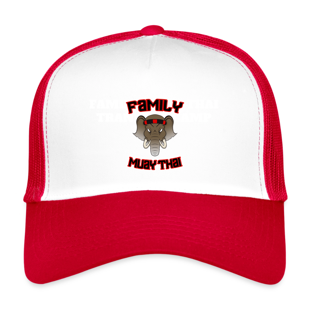 Casquette trucker enfant - blanc/rouge