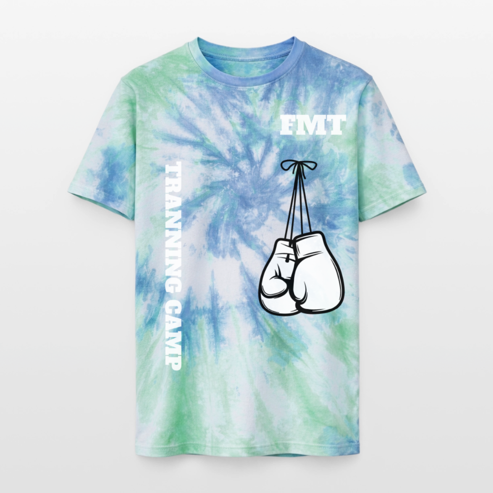T-shirt tie-dye premium unisexe - bleu spirale