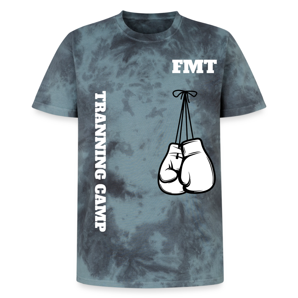 T-shirt tie-dye premium unisexe - noir/bleu