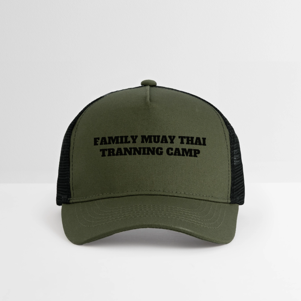 Casquette trucker enfant - olive/noir