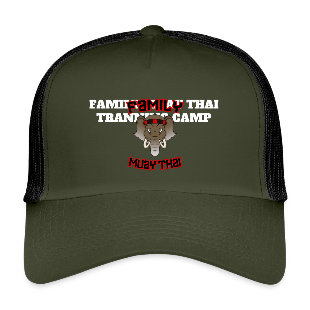 Casquette trucker enfant - olive/noir