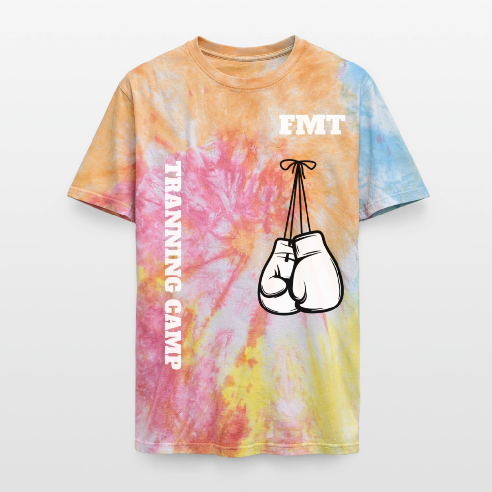 T-shirt tie-dye premium unisexe - arc-en-ciel spirale