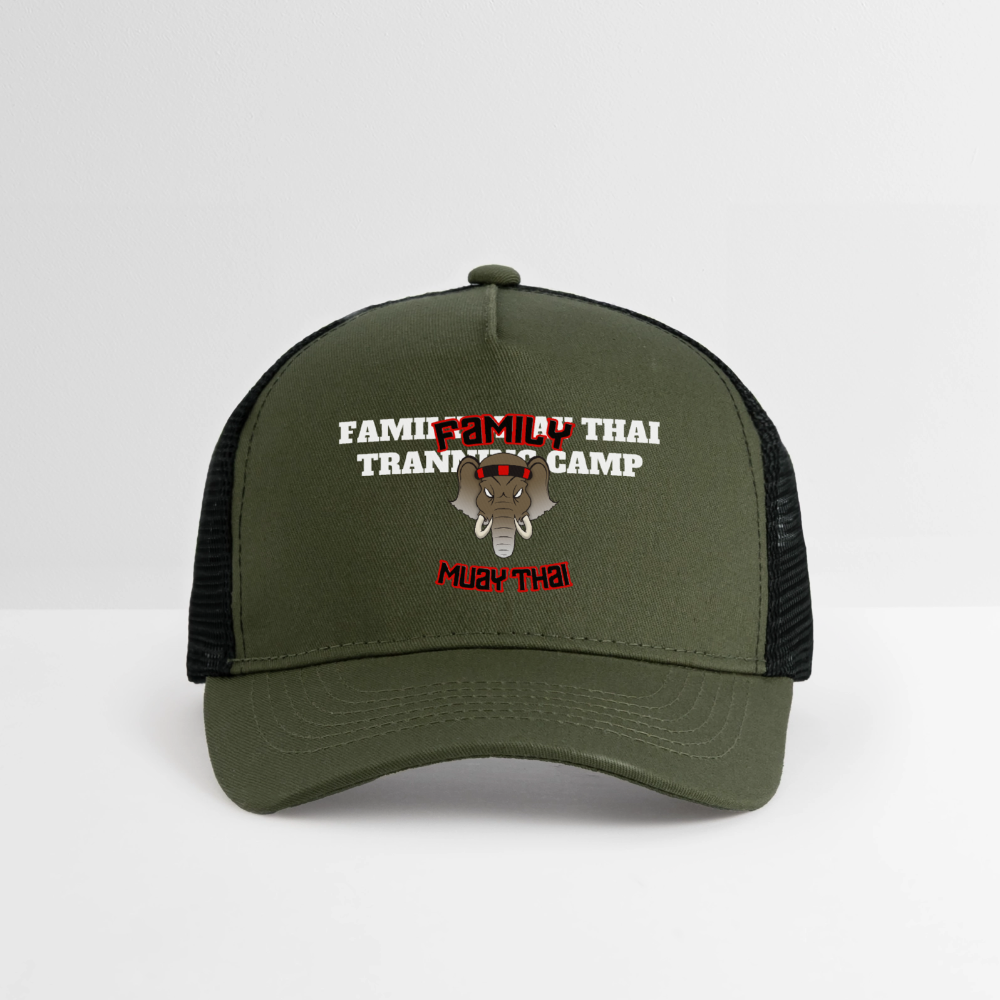 Casquette trucker enfant - olive/noir