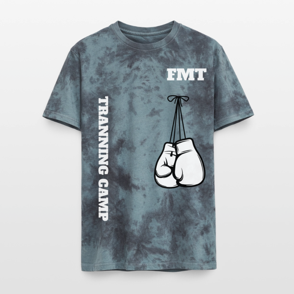 T-shirt tie-dye premium unisexe - noir/bleu