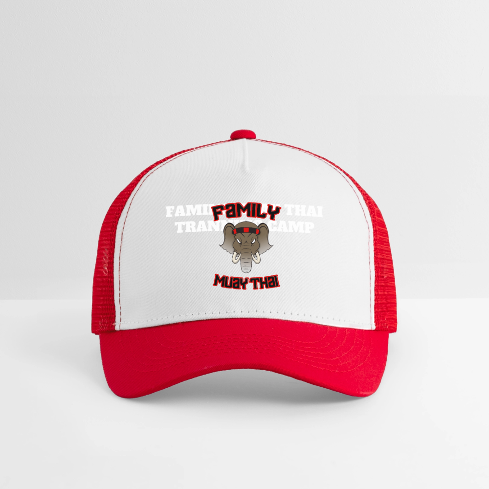 Casquette trucker enfant - blanc/rouge