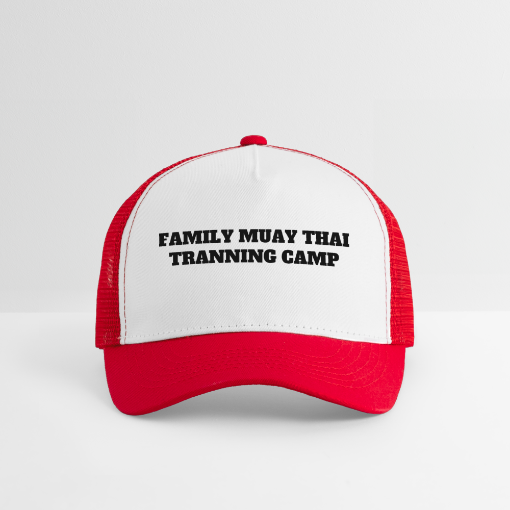 Casquette trucker enfant - blanc/rouge