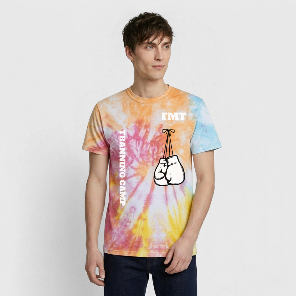 T-shirt tie-dye premium unisexe - arc-en-ciel spirale