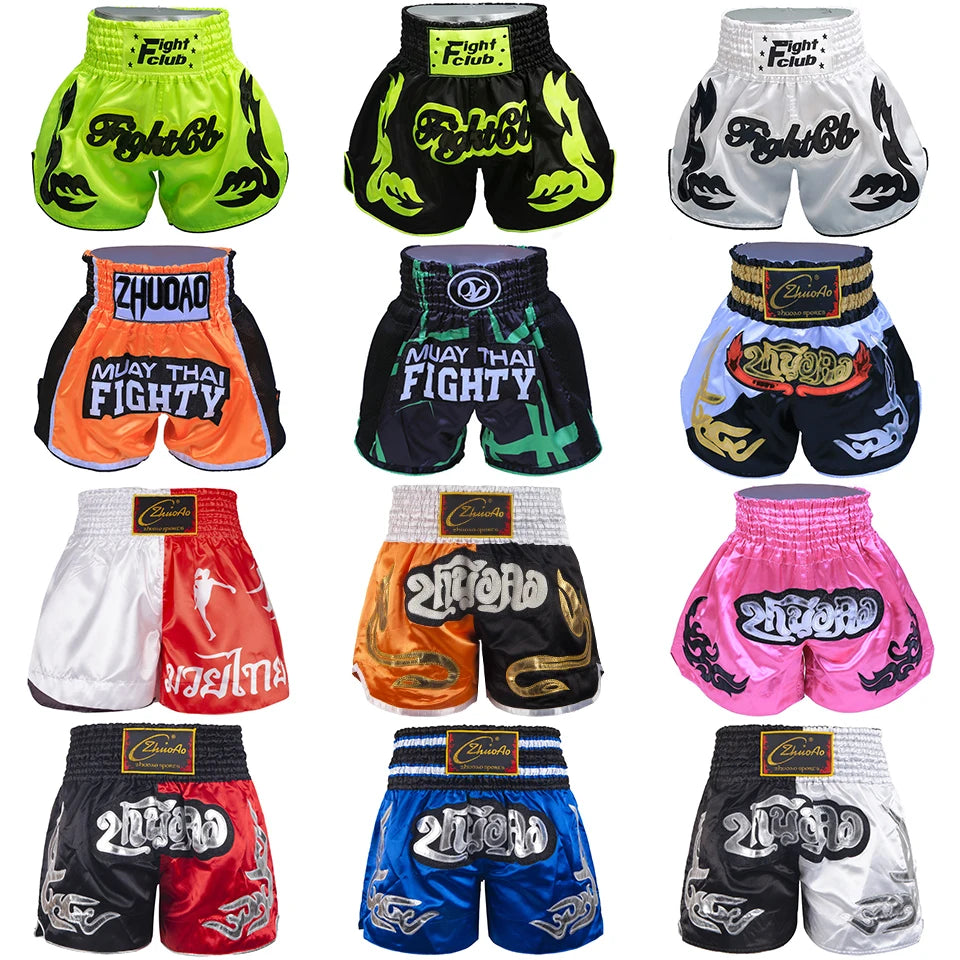 Short Muay Thaï Broderie – Homme, Femme & Enfant | Family Muay Thai