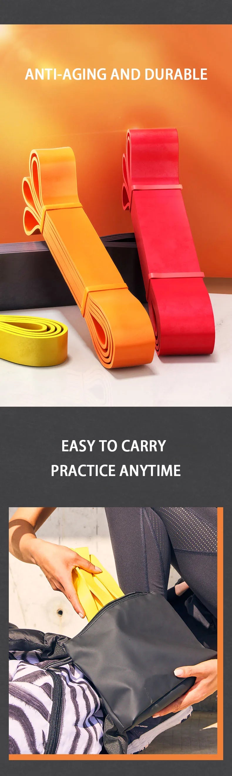Bande d'élasticité épaisse pour yoga et renforcement musculaire, en latex naturel. Portable et durable, idéale pour étirements et entraînement.