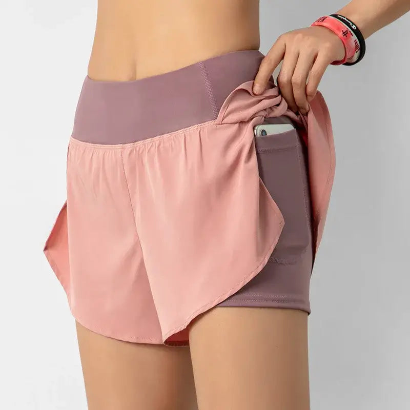 Short Sport Femme Double Couche – Running, Fitness & Entraînement
