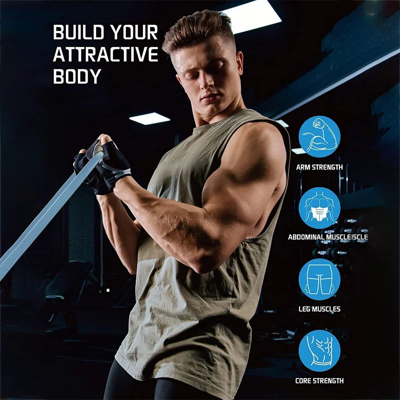 Bandes élastiques de résistance pour renforcement musculaire bras, abdomen et jambes. Latex naturel pour fitness et musculation.
