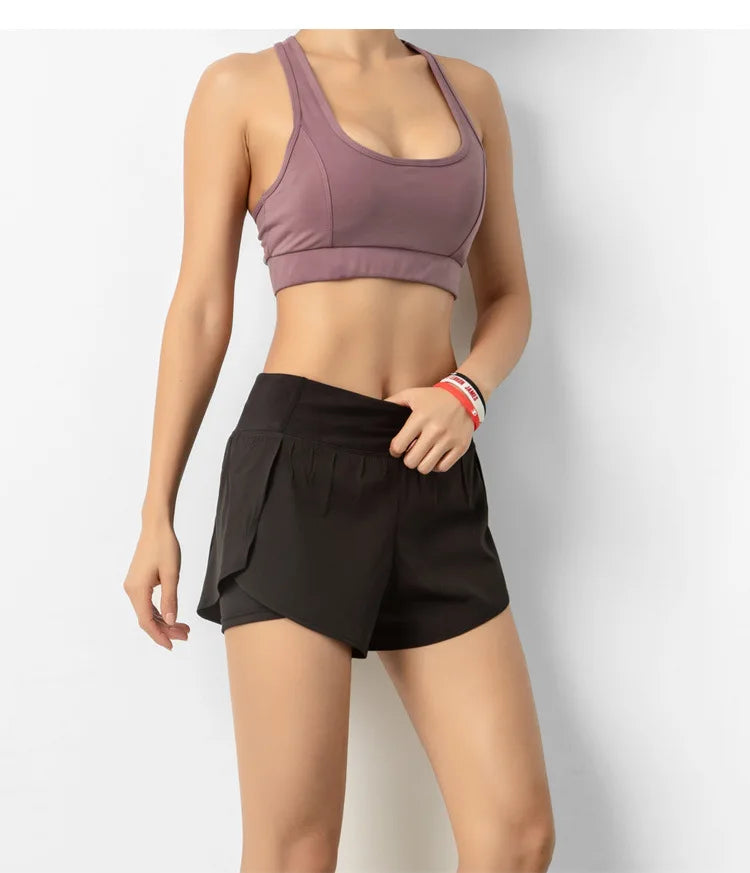 Short Sport Femme Double Couche – Running, Fitness & Entraînement