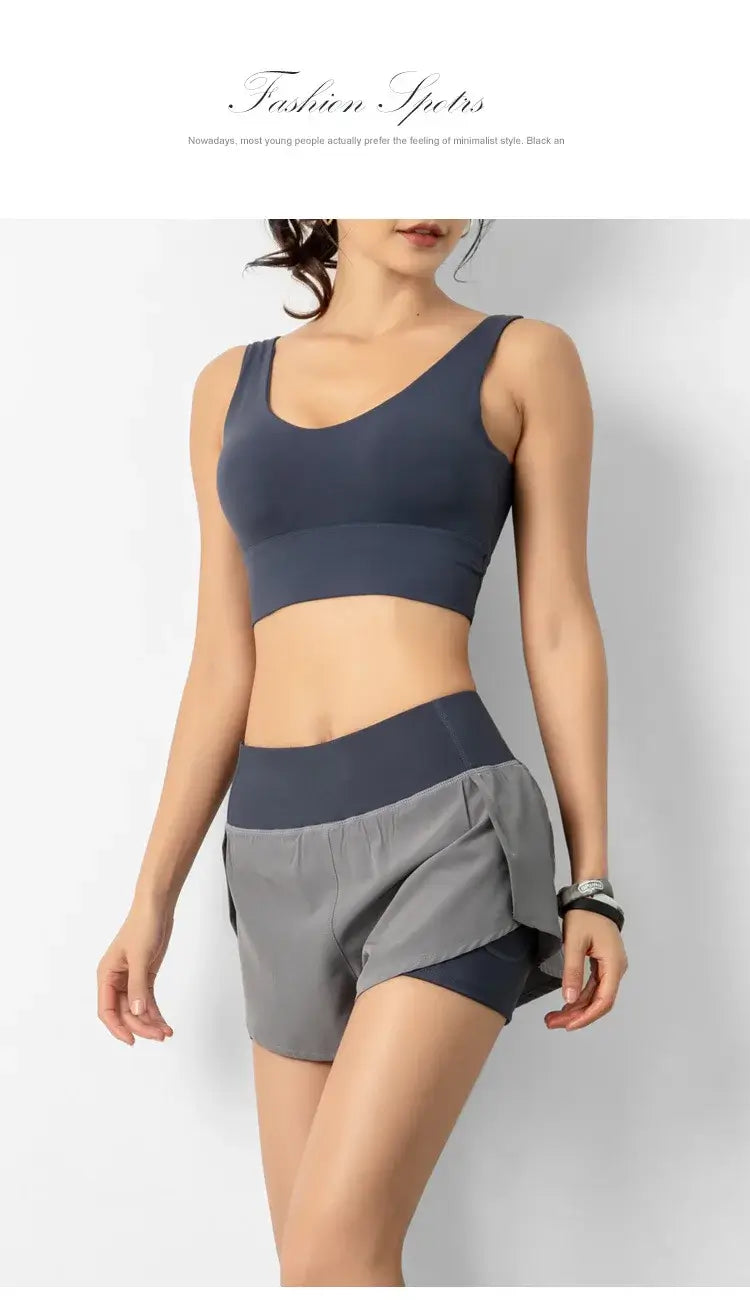 Short Sport Femme Double Couche – Running, Fitness & Entraînement